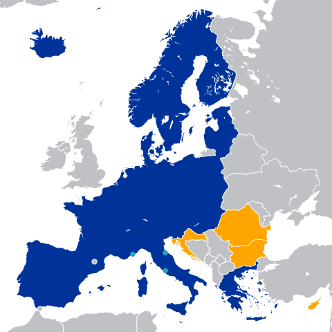 Map of Schengen